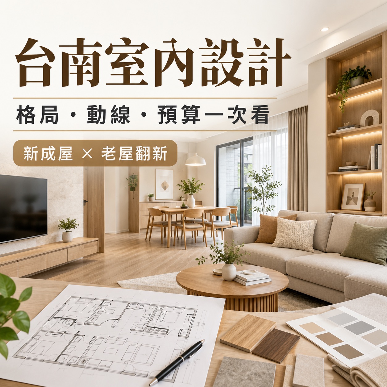 台南室內設計:新成屋與老屋翻新格局、動線、預算配置全攻略